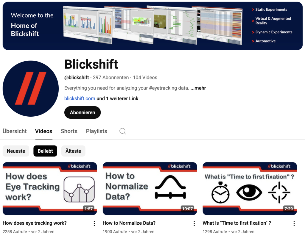 YouTube-Kanal von Blickshift